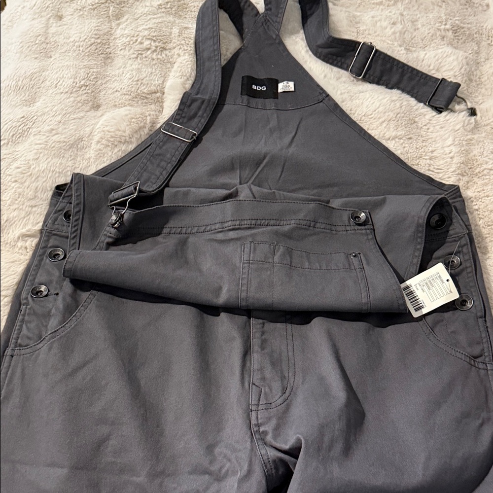 Urban Outfitters Charcoal Buttoned Overalls